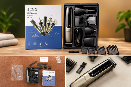 5 IN 1 Men's Grooming Kit | Rechargeable Beard Hair & Body Trimmer